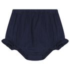 Baby Girls White & Navy Blue Blouse Set, 1, hi-res