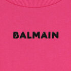 Girls Pink Logo Ruffled Top, 1, hi-res