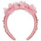 Girls Pink Flower Sequin Headband, 1, hi-res