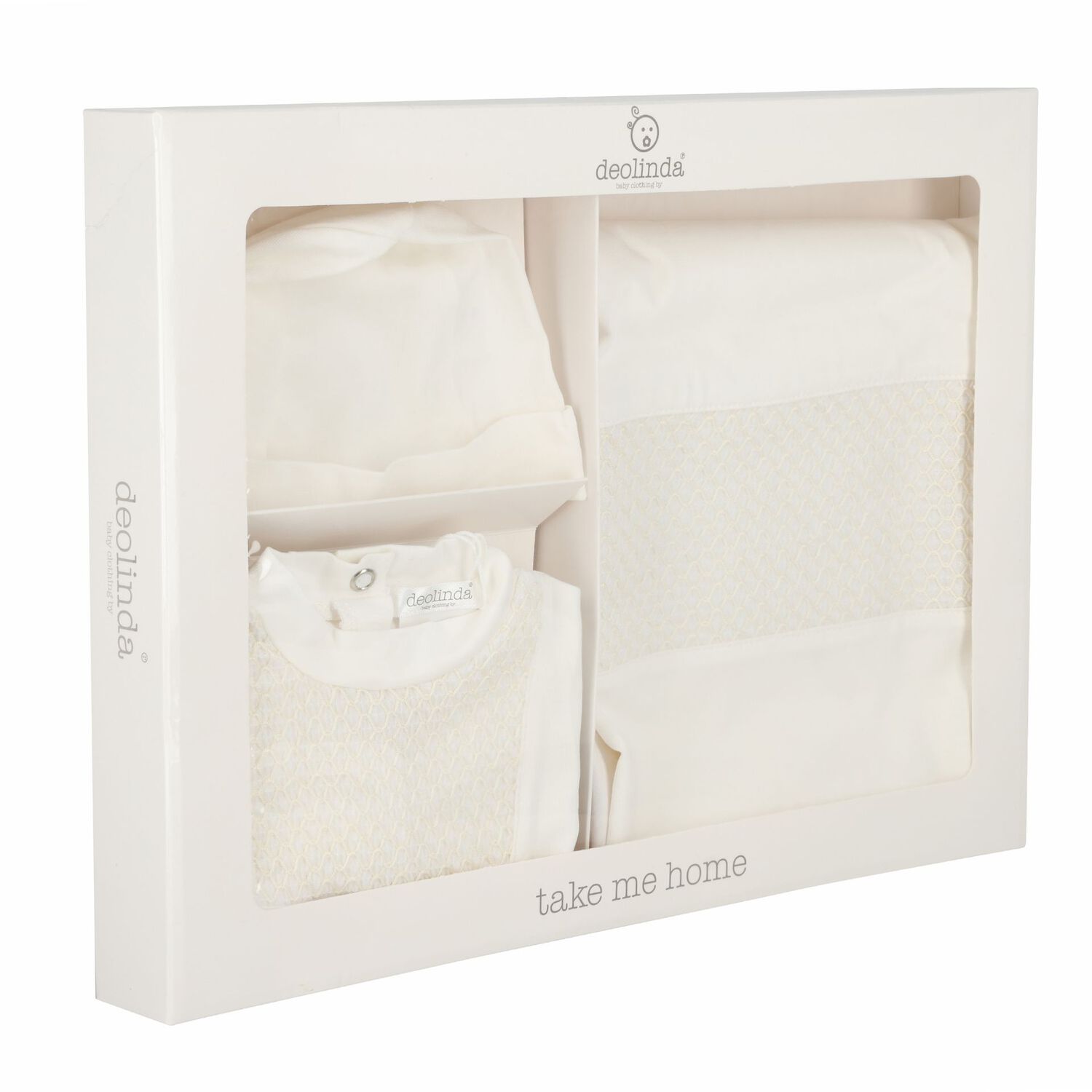 Ivory Smocked Babygrow Gift Set, 4, hi-res