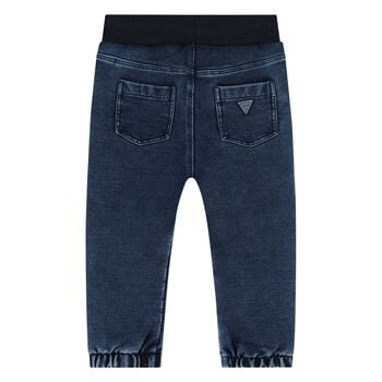 Baby Boys Ivory & Blue Teddy Bear Logo Trousers Set 