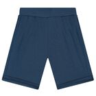 Baby Boys White & Blue Shorts Set, 1, hi-res