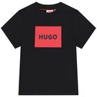 Boys Black Logo T-Shirt , 1, hi-res