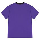 Boys Black & Purple Cotton Logo T-Shirt, 2, hi-res