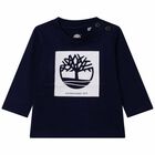 Younger Boys Navy Logo Top, 2, hi-res