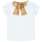 Girls White Logo T-Shirt, 1, hi-res