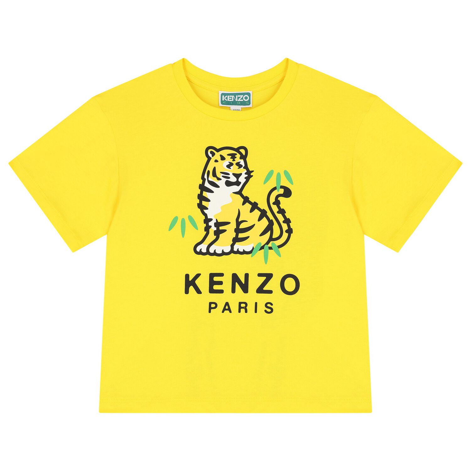 Girls Yellow Tiger Logo T-Shirt, 1, hi-res