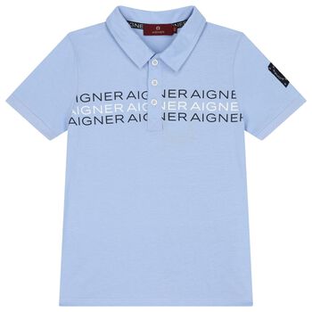Boys Blue Logo Polo Shirt