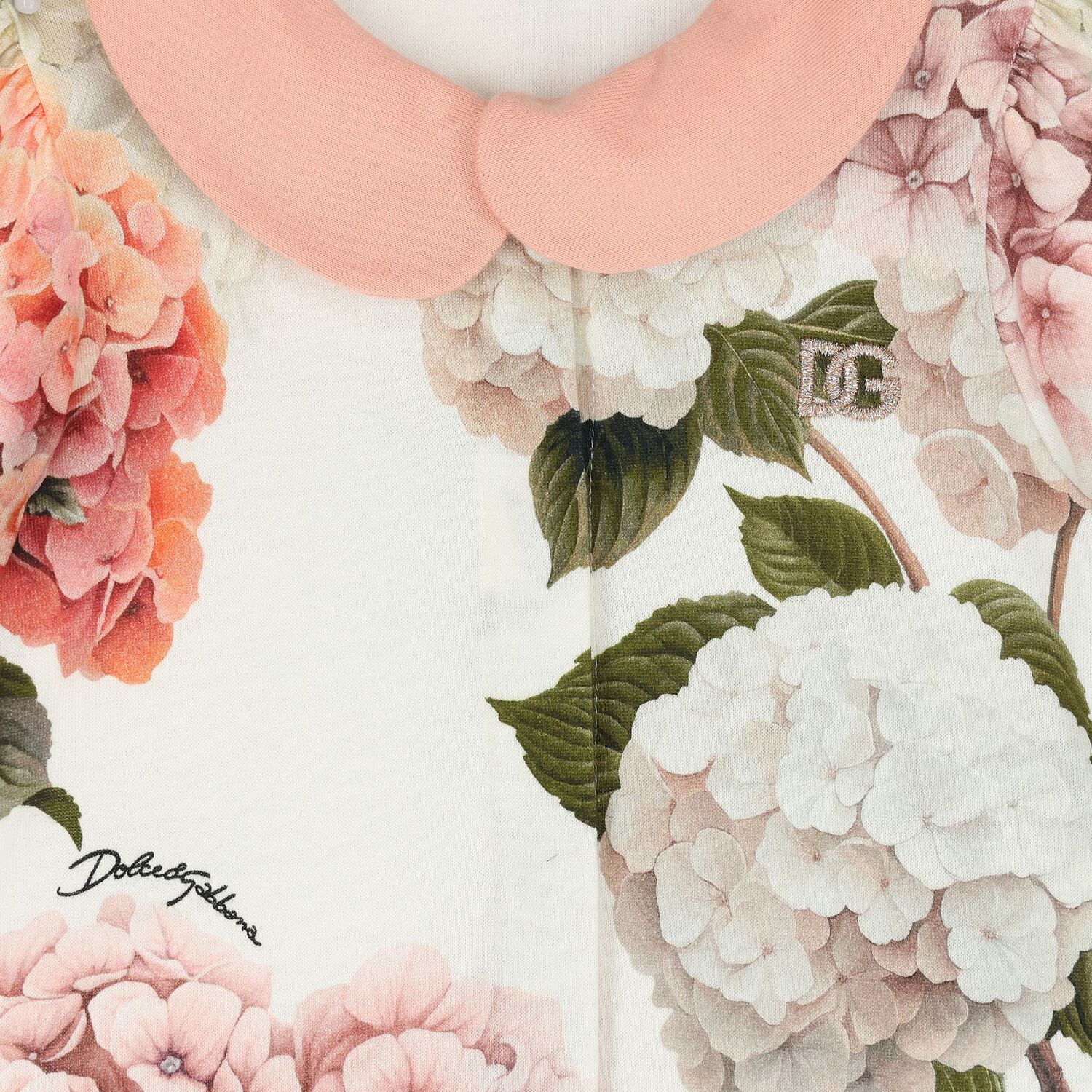 Baby Girls Ivory & Pink Floral Logo Babygrow Gift Set, 1, hi-res