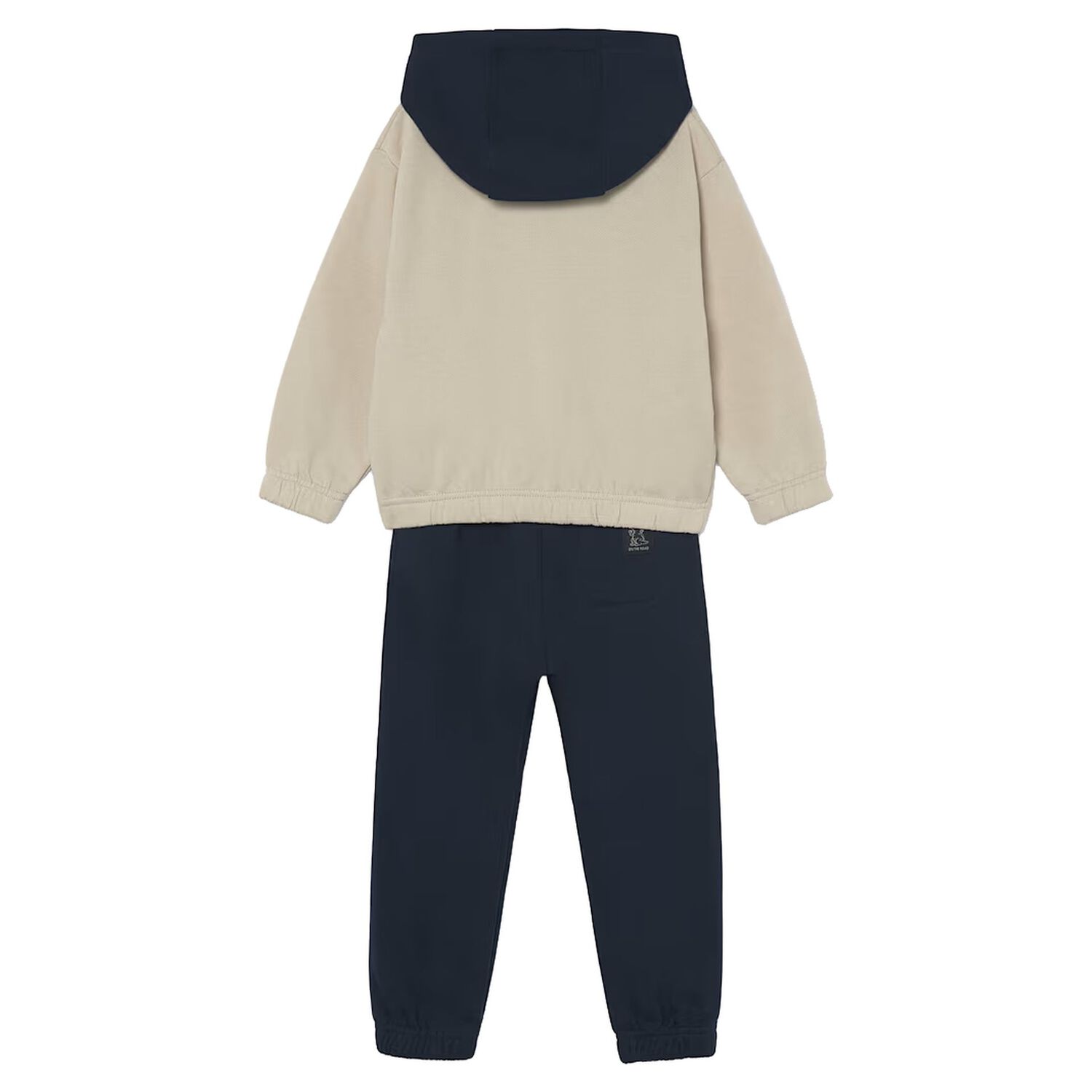 Boys Beige & Navy Blue Motorbike Tracksuit, 1, hi-res