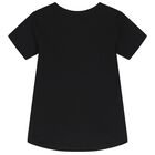 Girls Black Logo T-Shirt, 3, hi-res
