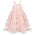 Girls Pink Ruffled Tulle Dress, 1, hi-res