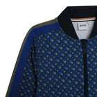 Boys Blue Monogram Logo Zip-Up Top, 1, hi-res