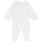 Baby Boys White Logo Babygrow, 1, hi-res