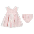 Baby Girls Pink Organza Special Occasion Dress Set, 2, hi-res