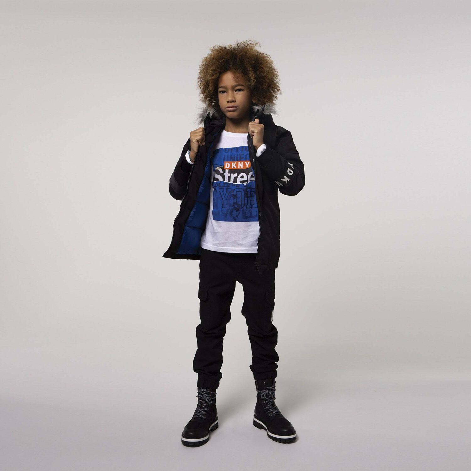 Boys White Logo Long Sleeved Top, 1, hi-res image number null