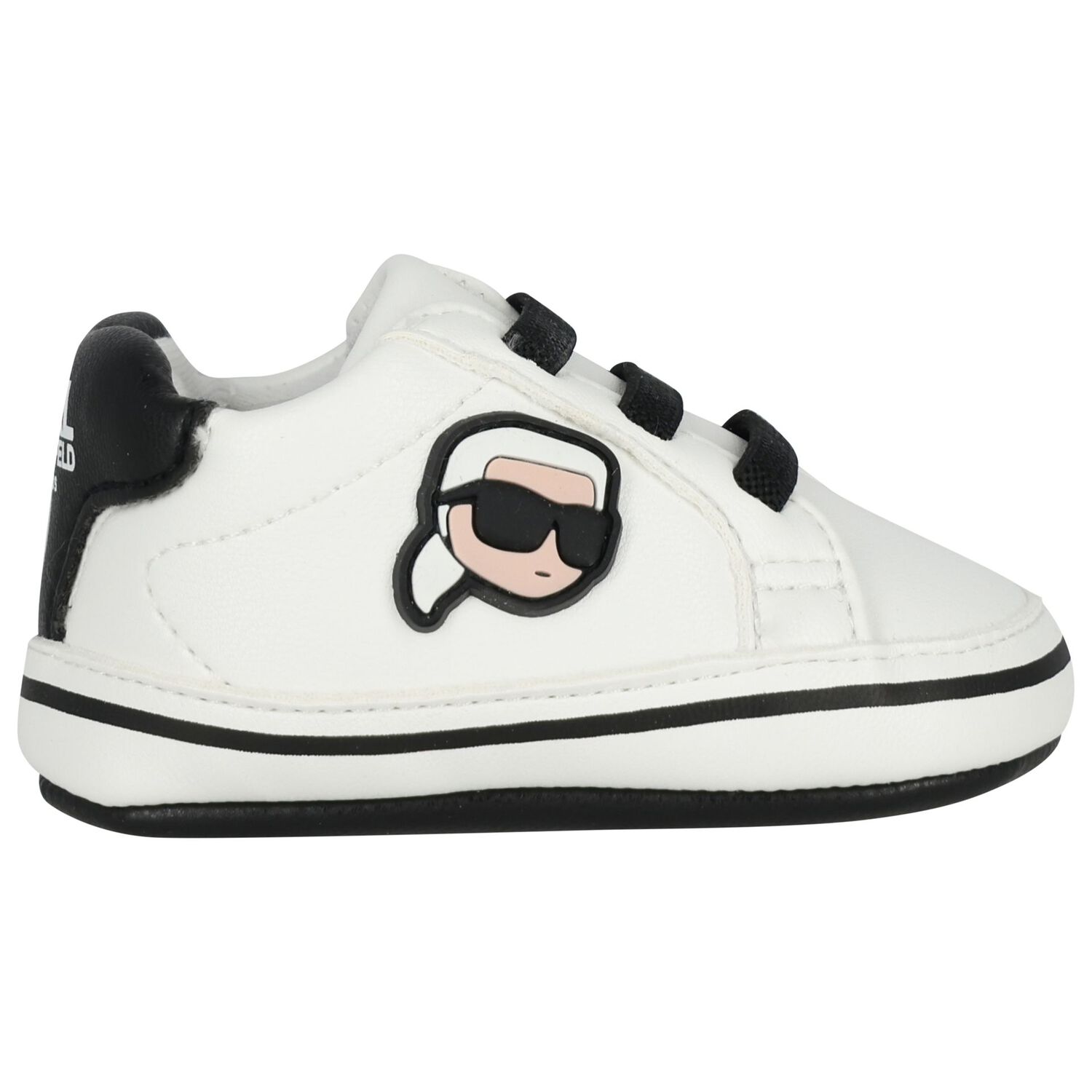 Baby Boys White Ikonik Karl Pre Walker Shoes, 1, hi-res