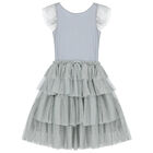 Girls Grey Embellished Dress, 1, hi-res