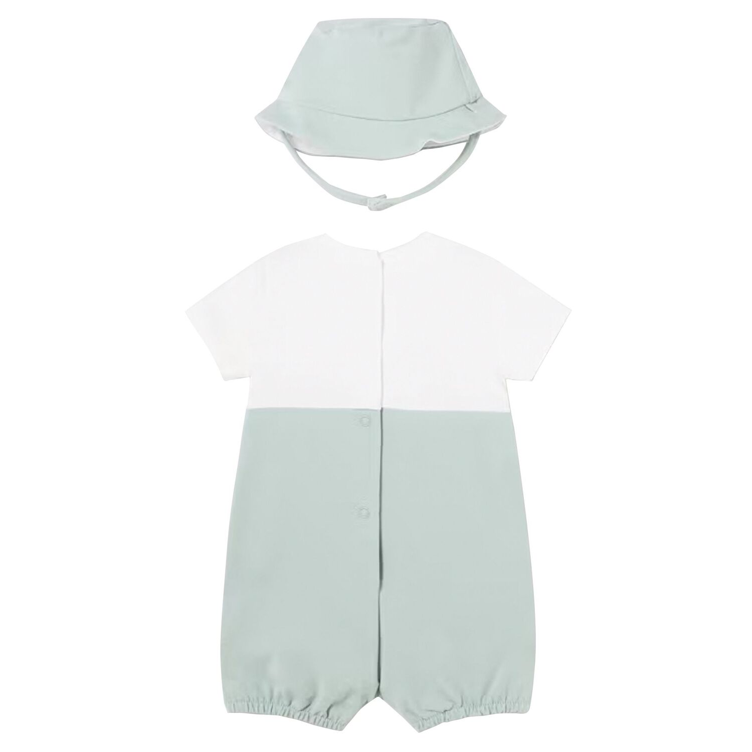 Baby Boys White & Green Romper & Hat Set, 1, hi-res image number null