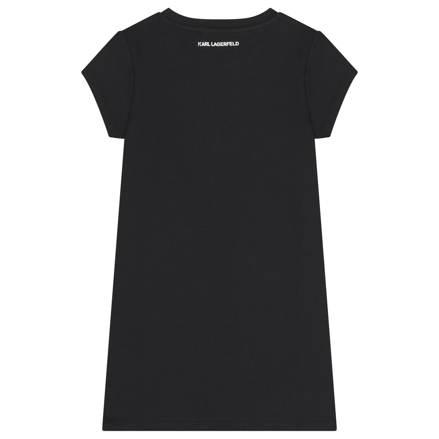 Girls Black Choupette & Karl T-Shirt Dress, 1, hi-res