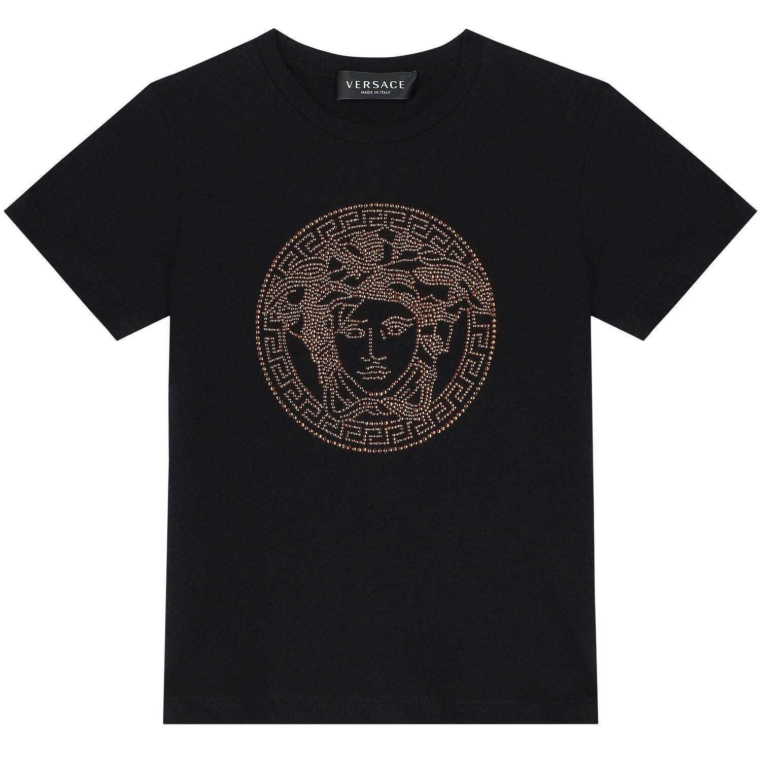 Girls Black Logo Medusa T-Shirt, 1, hi-res