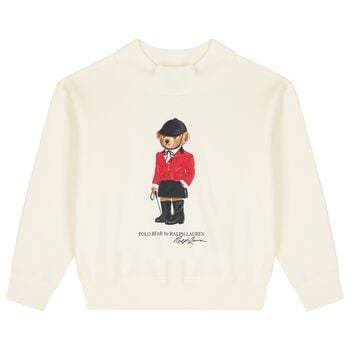 Girls Ivory Polo Bear Sweatshirt