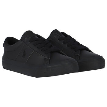 Boys Black Logo Trainers