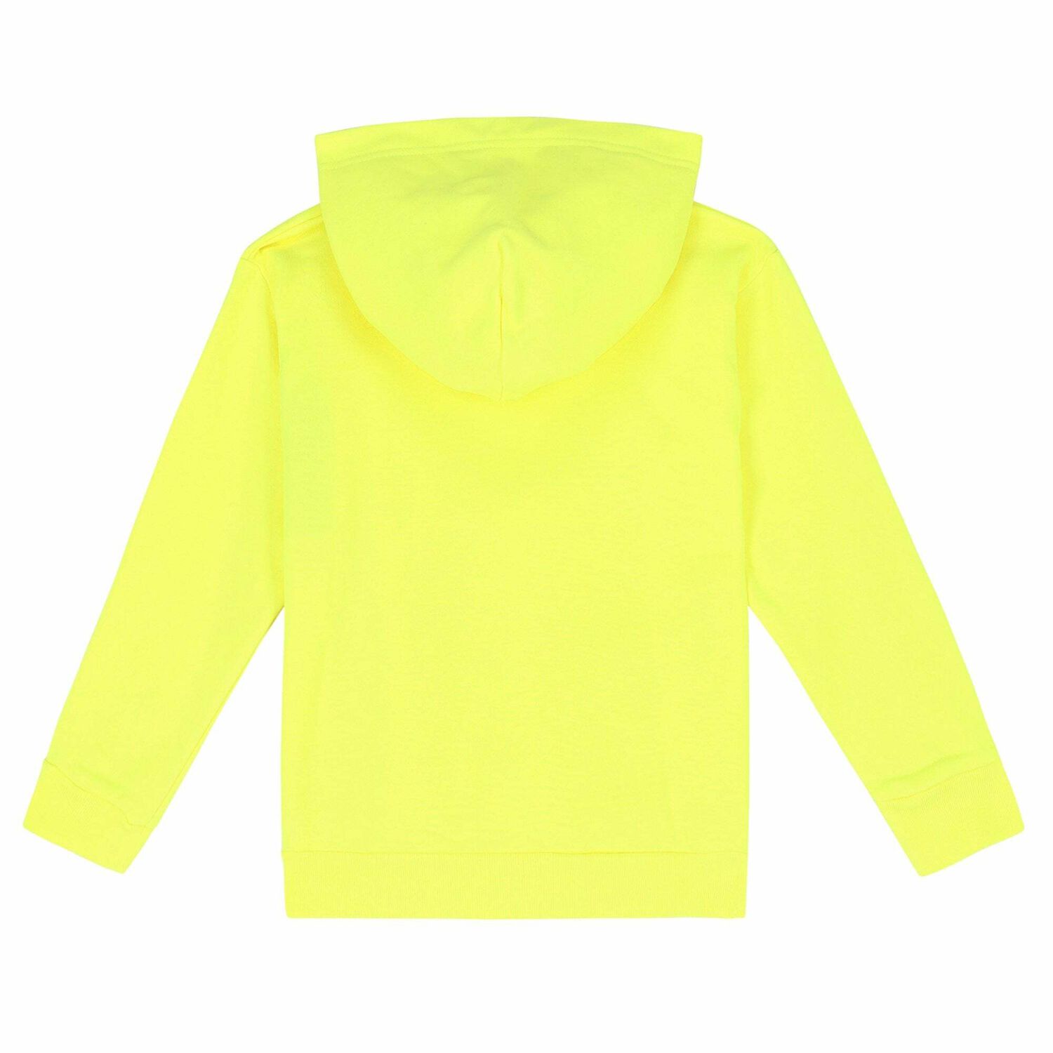 Boys Neon Yellow Logo Hooded Top, 1, hi-res
