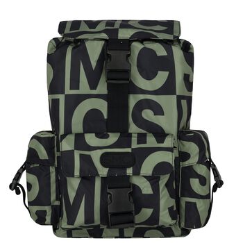 Boys Black & Green Logo Backpack