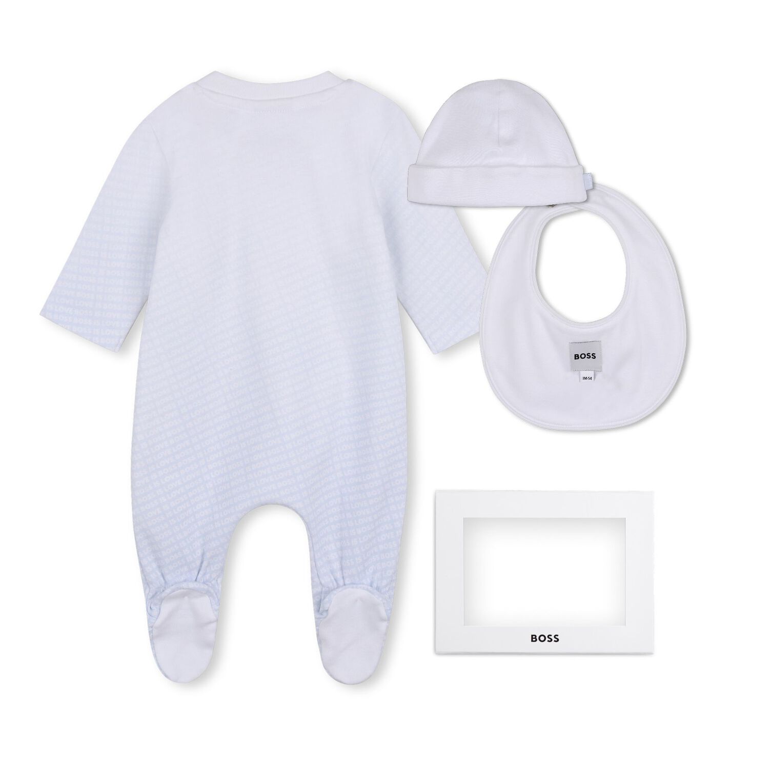 Baby Boys Blue & White Logo Babygrow Gift Set, 2, hi-res