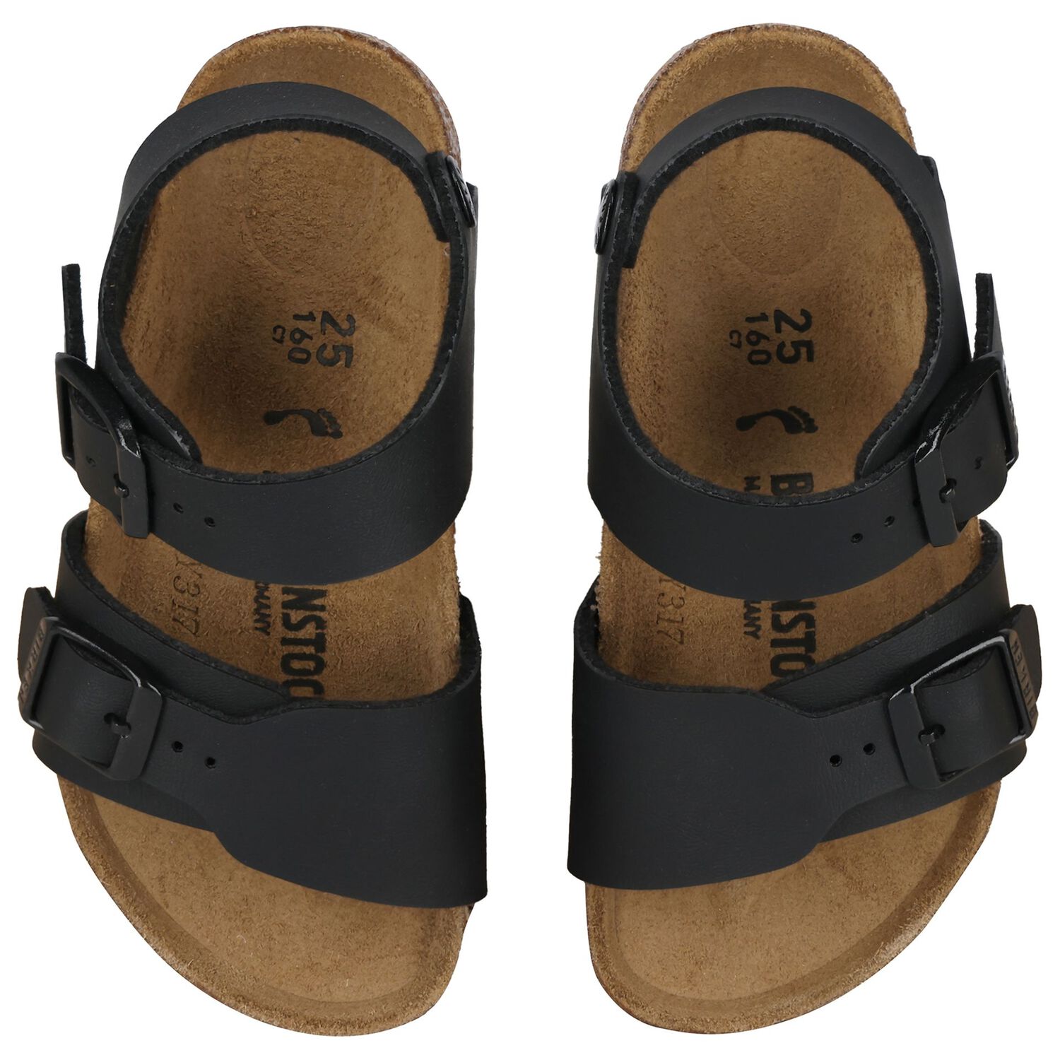 Younger Black Faux Leather Sandals, 1, hi-res image number null