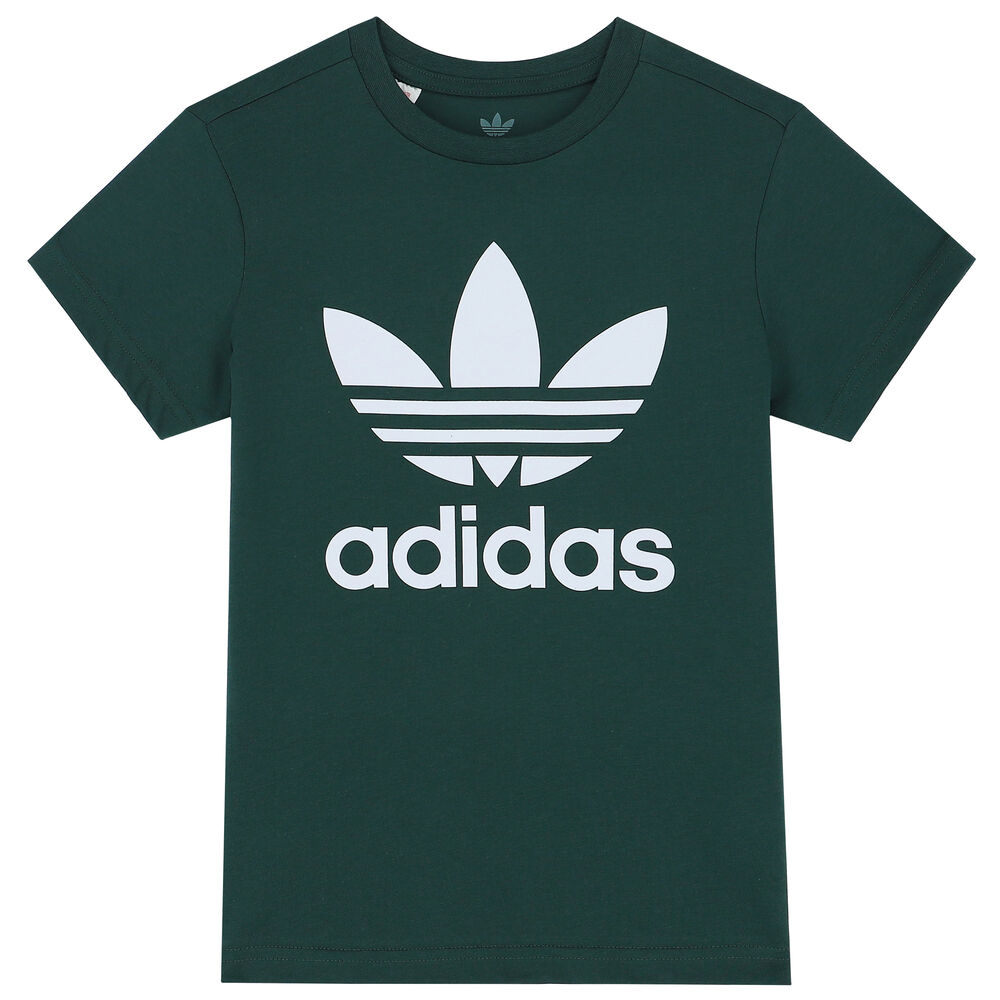 adidas Originals Green Trefoil Logo T-Shirt | Junior Couture UK