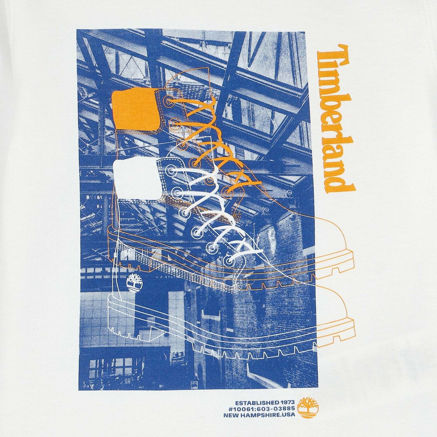 Younger Boys White & Blue Logo Long Sleeve Top, 1, hi-res image number null