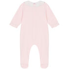 Baby Girls Pink Logo Babygrow, 1, hi-res