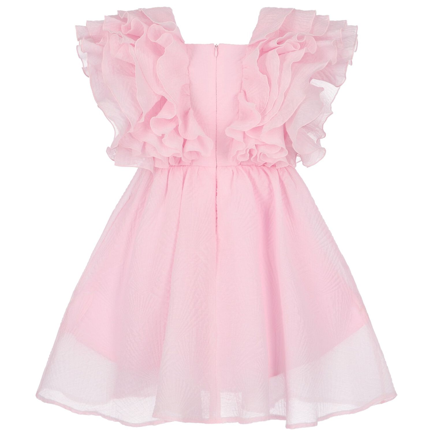 Girls Pink Ruffled Dress, 1, hi-res