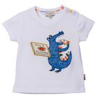 Younger Boys White Crocodile T-Shirt, 1, hi-res