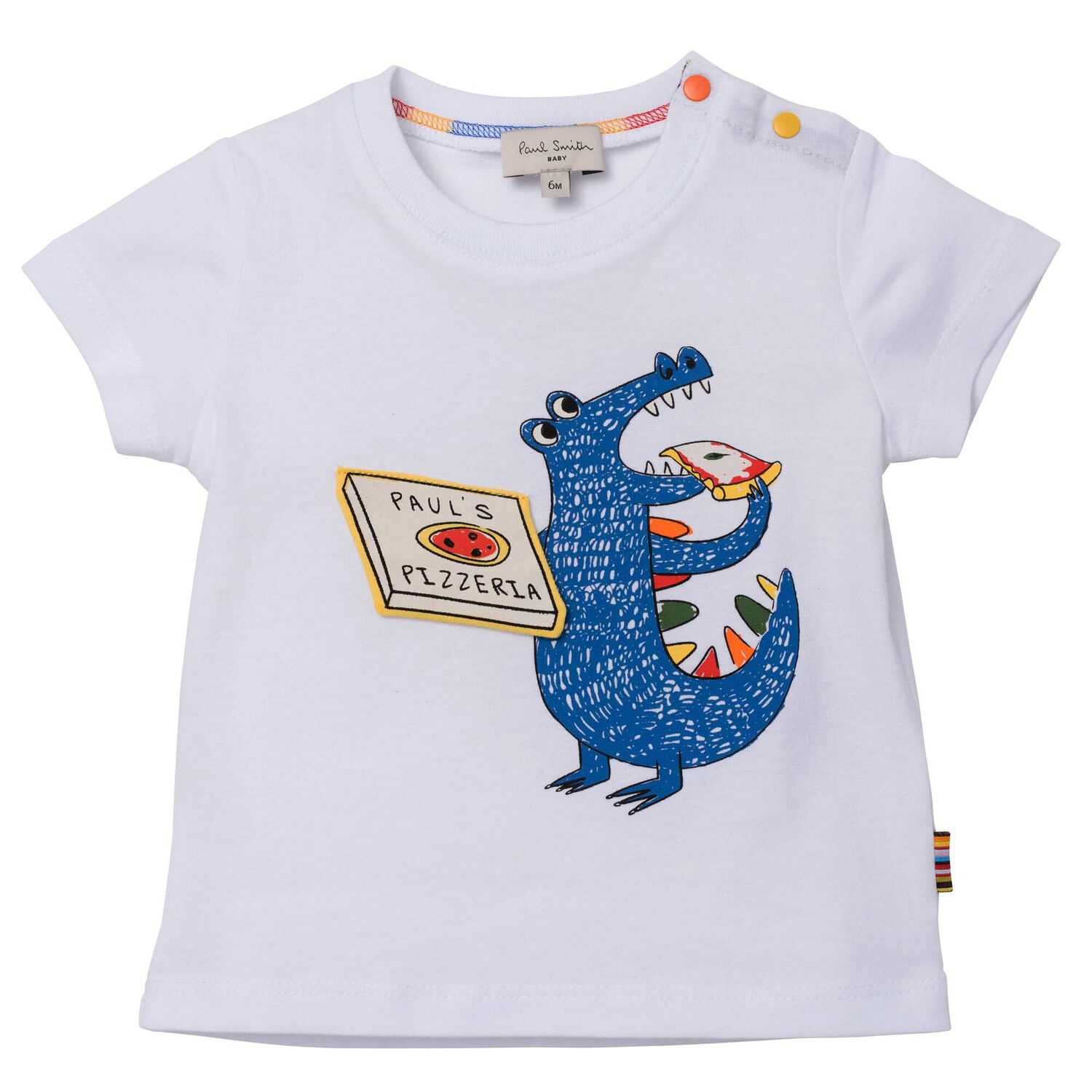 Younger Boys White Crocodile T-Shirt, 1, hi-res image number null