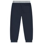 Boys Navy Blue Logo Joggers, 1, hi-res