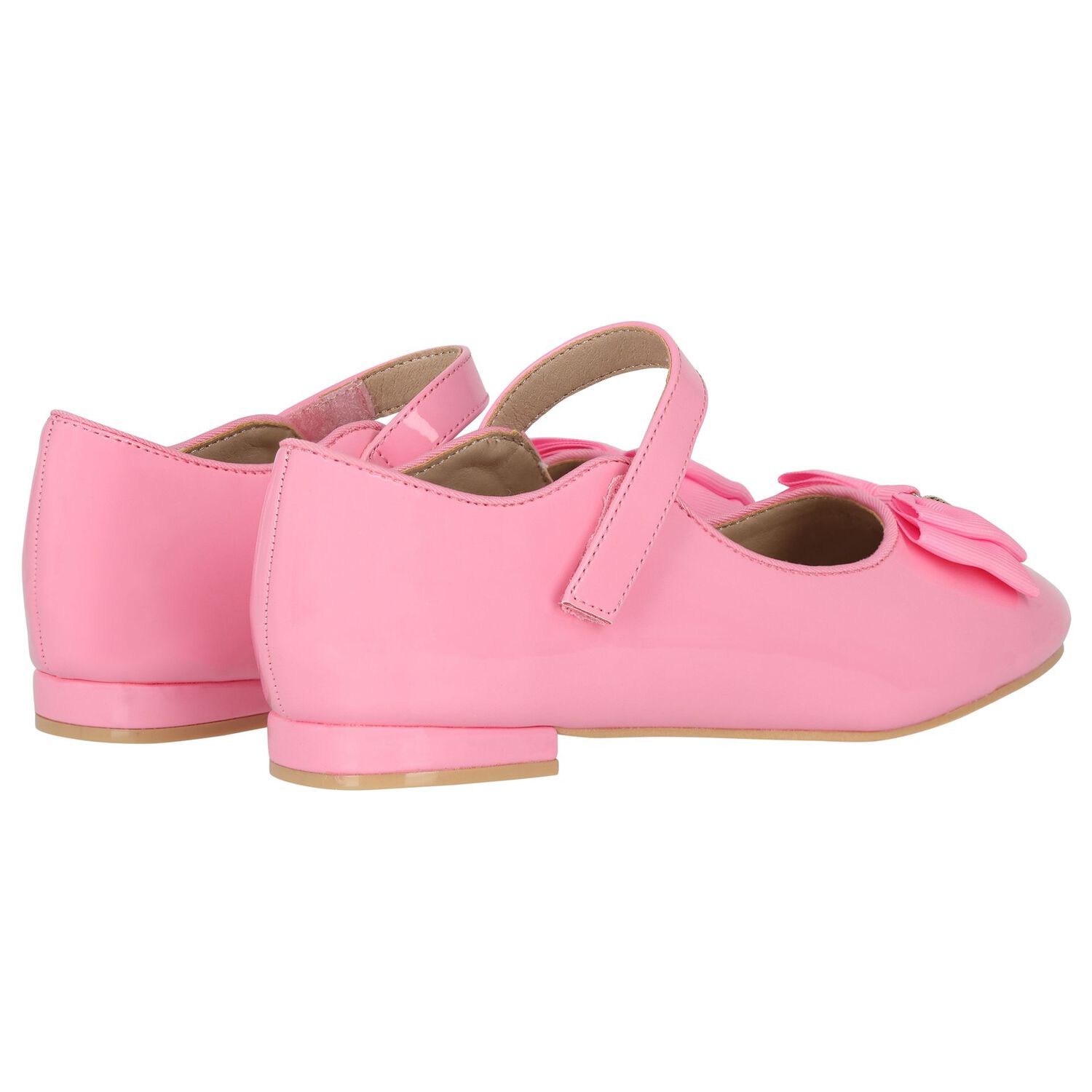 Girls Pink Bow Ballerina Shoes, 1, hi-res image number null