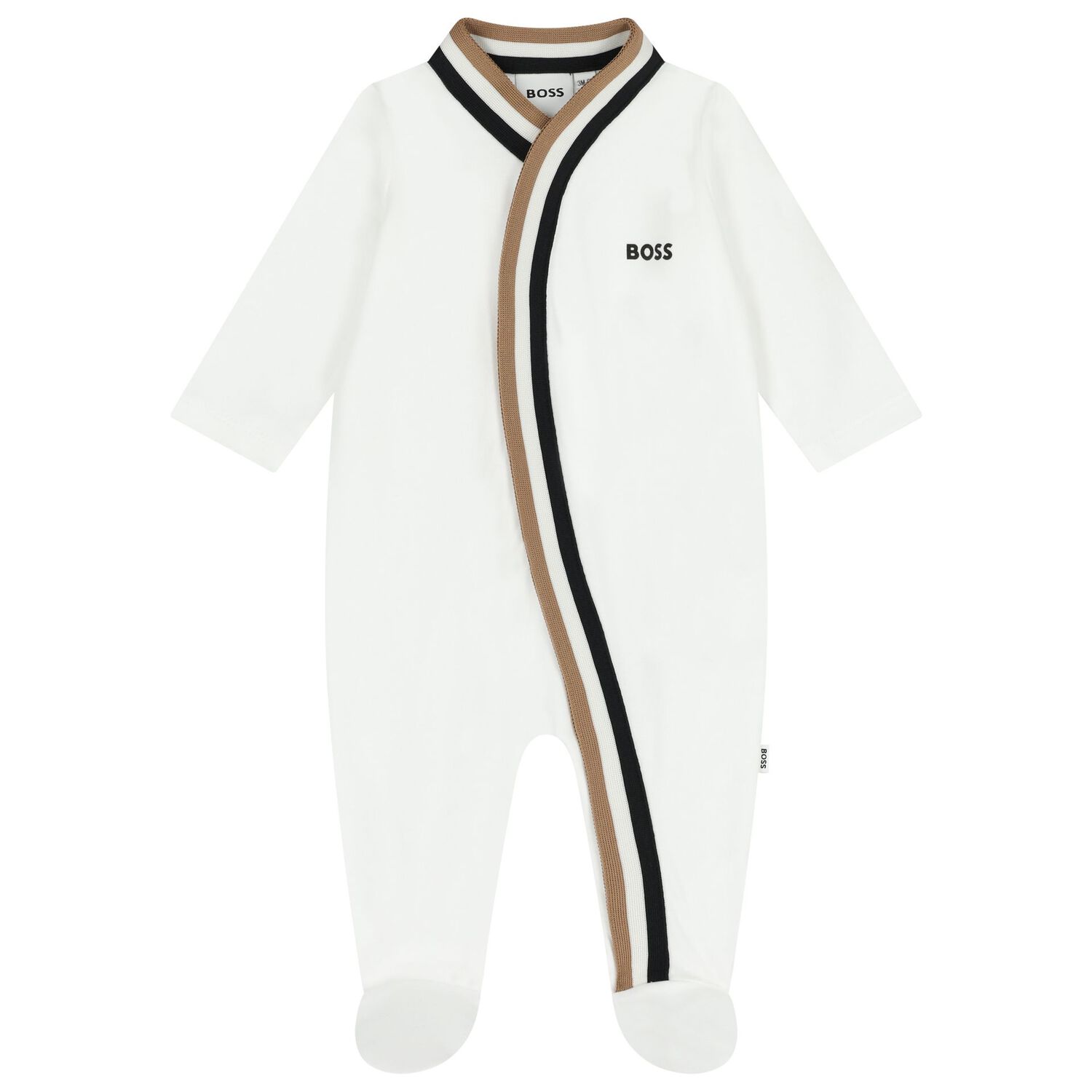 Baby Boys White Logo Babygrow Gift Set, 1, hi-res