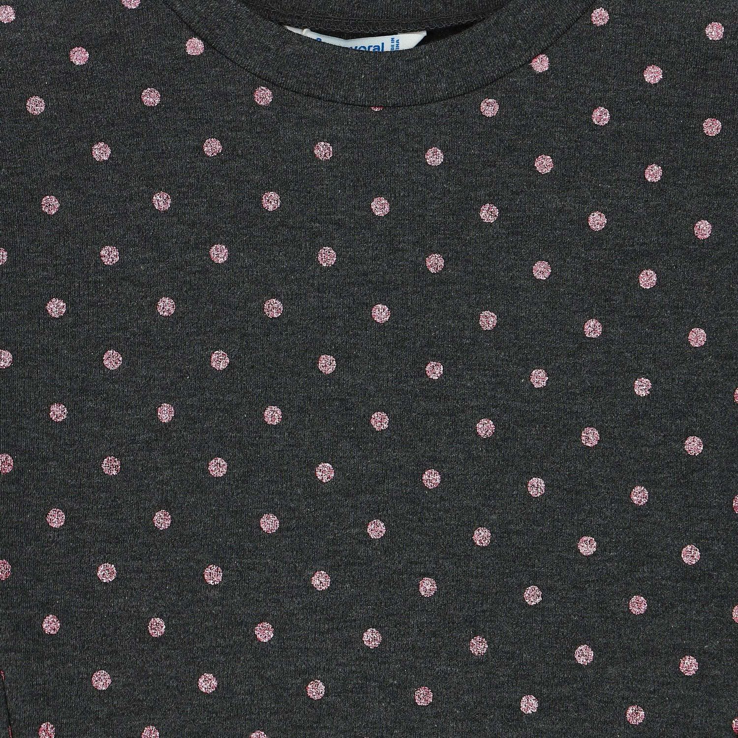 Girls Grey Dots Sweatshirt Dress, 1, hi-res