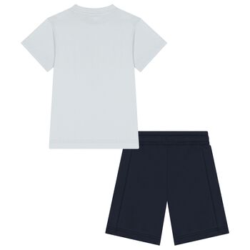 Boys Blue Logo Shorts Set