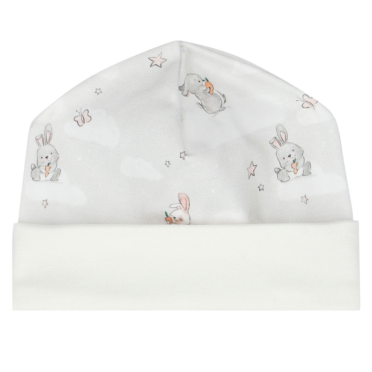 Grey Bunny Clouds Baby Hat, 1, hi-res