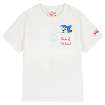 Boys White Shark T-Shirt