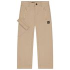 Beige Logo Trousers, 1, hi-res