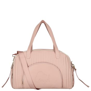 Pink Faux Leather Quilted Baby Changing Bag