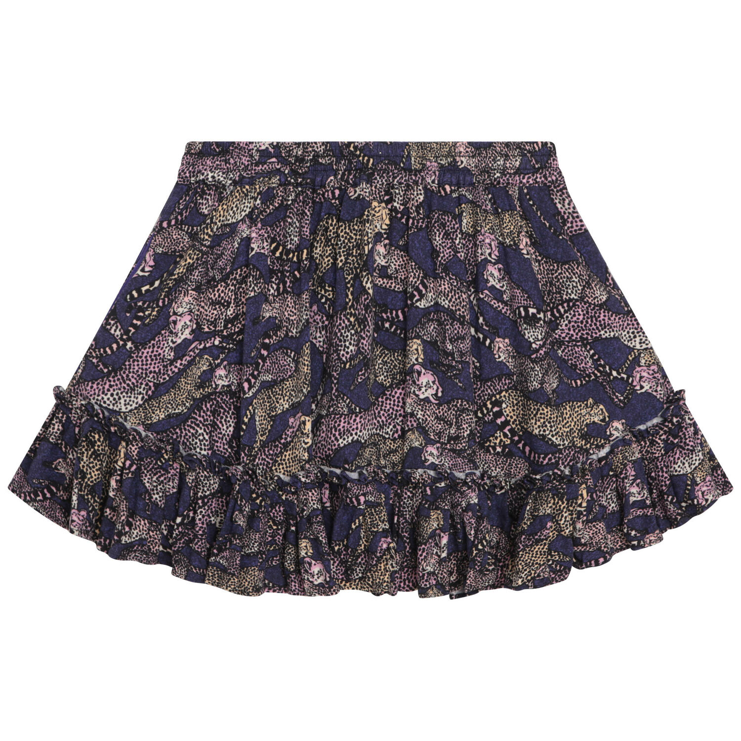 Girls Purple Cheetah Logo Skirt, 1, hi-res