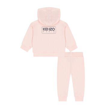 Younger Girls Pink Logo Tracksuit