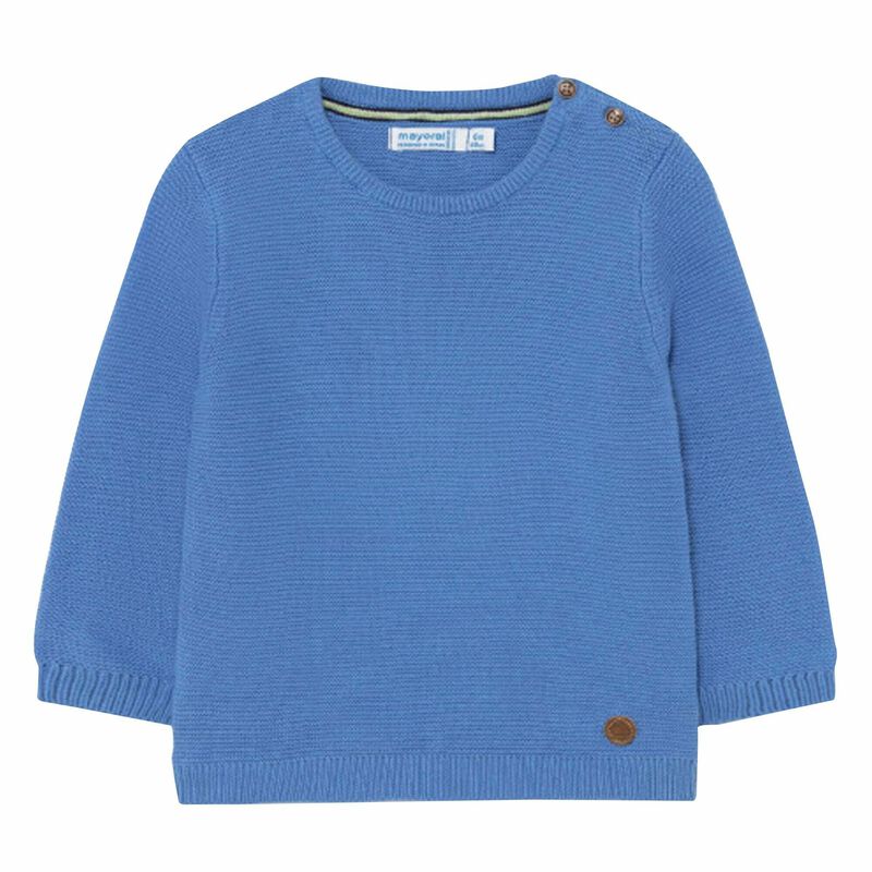 Younger Boys Blue Knitted Jumper, 1, hi-res image number null