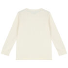 Boys White Logo Long Sleeve Top, 2, hi-res